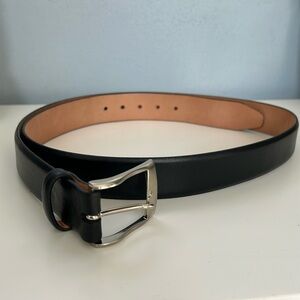 Martin Dingman Italian Calfskin Black Leather Belt Size 42